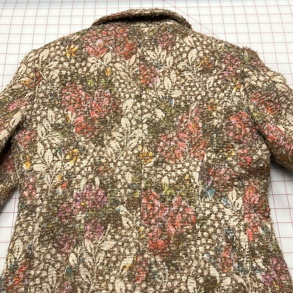 Z BY ZELDA Tapestry Floral Boucle Unique Buttons 2 Pocket Shirt Collar Blazer 8 - Picture 6 of 16